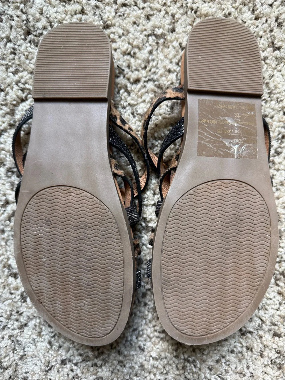 Very G leopard and sparkly black sandals